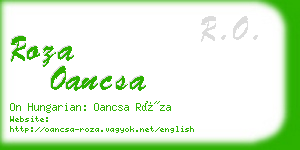 roza oancsa business card